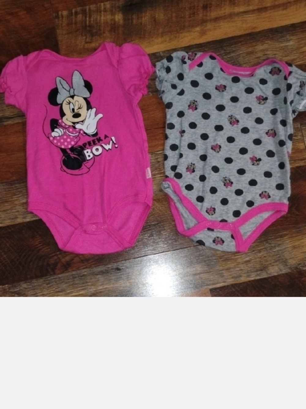 Disney Pink Minnie Mouse Onesies 6to9 months